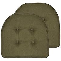 Sweet Home Collection Chair Cushion Memory Foam Pads Tufted Slip Non Skid Rubber Back U-Shaped 17