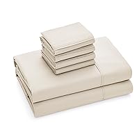 32657 King Size Home and Hotel Style Silky Ultra-Soft Eco-Friendly Cooling Technology Machine Washable Quick Dry Anti-Wrinkle 6-Piece Sheets and Pillowcases Set, King, Beige