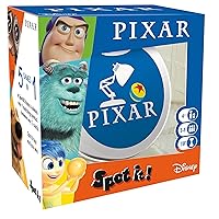 Spot It! World of Pixar - Pixar Characters Edition of The Beloved Family Game! Fun Matching Game for Kids, Ages 4+, 2-5 Players, 10 Minute Playtime, Made