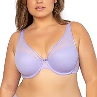 Women's Sexy Sheer Mesh Plus Size Plunge T Shirt Bra