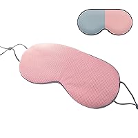 Sleep Mask, DMaos Sleep Aid Super Soft Air Eyes Pillow, Milk Silk and Warm Cloth Sides, Adjustable Slip Hold Strap to Ears - Gray + Pink