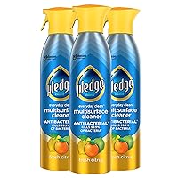 Pledge Everyday Clean Multi Surface Cleaner & Antibacterial Spray Aerosol, Works on Wood, Granite, and More, Fresh Citrus, 9.7 oz (Pack of 3)