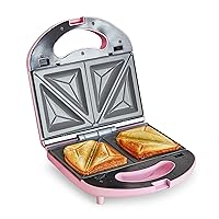 GreenLife Pro Electric Panini Press Grill and Sandwich Maker, Healthy Ceramic Nonstick Plates,Easy Indicator Light, PFAS-Free, Pink