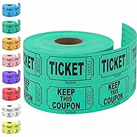 Tacticai 500 Raffle Tickets, Green (8 Color Selection), Double Roll, Ticket for Events, Entry, Class Reward, Fundraiser & Prizes
