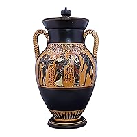Dionysus Ariadne & Satyrs Amphora Vase Copy Ancient Greek Pottery Ceramic