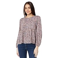 Lucky Brand Women's Printed Babydoll Top