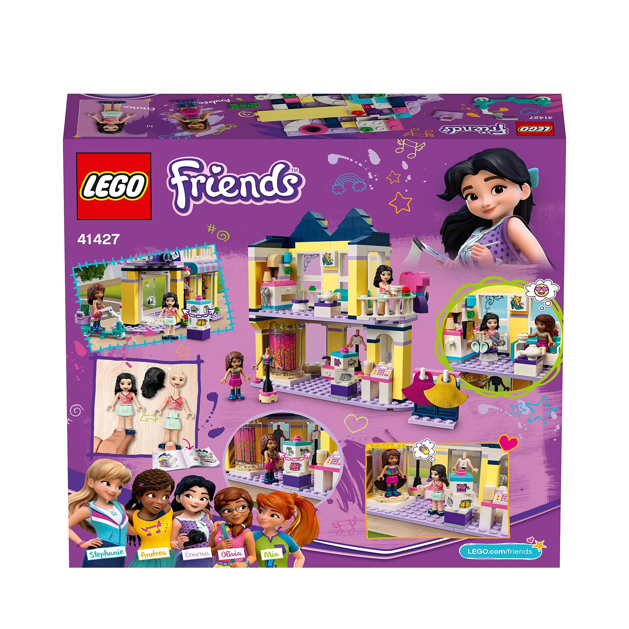 LEGO 41427 Friends Emma's Fashion Shop Accessories Store Play Set with Emma & Andrea