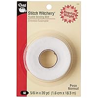 Dritz 222 STITCH WITCHERY FUSIBLE BONDING WEB WHITE REG WGHT 20YD, 5/8-Inch X 20-Yards