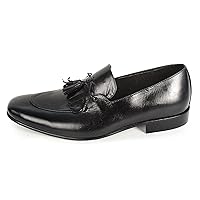 Mens Casual Leather Loafers - Casual Mens' Loafer with Tassel - Formal Slip on Leather Shoes