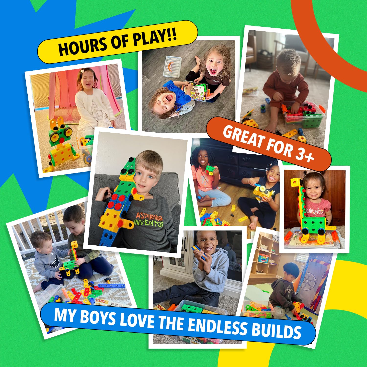 ETI Toys | STEM Learning | Original Educational Construction Engineering Building Blocks Set for 3, 4 and 5+ Year Old Boys & Girls | Creative Fun Kit | Best Toy Gift for Kids Ages 3yr – 6yr (101 PCS)