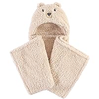 Hudson Baby Unisex Baby and Toddler Hooded Animal Face Plush Blanket, Cozy Bear, One Size