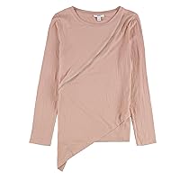 Womens Zipper Detail Pullover Blouse, Pink, XX-Small