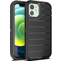 YmhxcY for iPhone 12 Mini Case/iPhone 13 Mini Case,Drop Proof 3-Layer Durable Cover/Shockproof Armor Solid Rubber Stripe Case for iPhone 12 mini/13 Mini 5.4