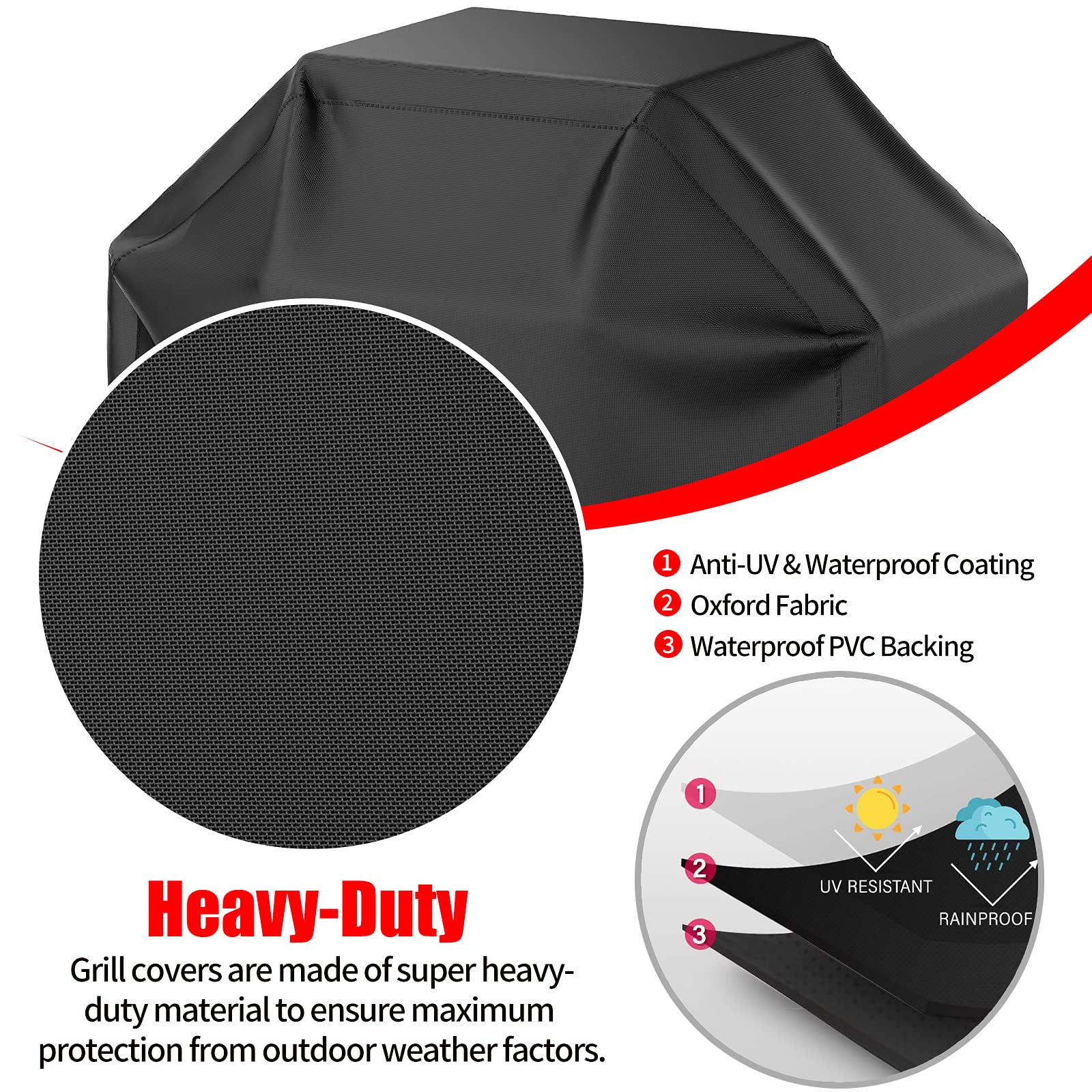 Buy Grill Cover, BBQ Grill Cover, Waterproof, Weather Resistant, Rip ...