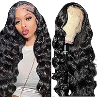 13x6 Lace Front Wigs Human Hair 200 Density Hd Lace Front Wigs Human Hair Body Wave Lace Front Wigs Human Hair Body Wave Frontal Wig Pre Plucked with Glueless Natural Color 26 Inch