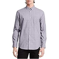 Calvin Klein Mens Infinite Button Up Shirt, Grey, Small