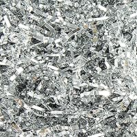 DOTUHAO Crinkle Cut Paper Shred, Silver Shredded Paper for Gift Baskets, Crinkle Paper, 2 LB Basket Filler, Gift Box Filler, Raffia Grass, Box Filler Crinkle Paper