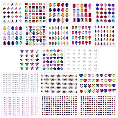 Gem Stickers, 3897Pcs Rhinestone Stickers Stick on Gems for Crafts
