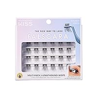 Falscara Multipack False Eyelashes, Lash Clusters, Lengthening Wisps', 10mm-12mm-14mm, Includes 24 Assorted Lengths Wisps, Contact Lens Friendly, Easy to Apply, Reusable Strip Lashes