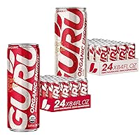 GURU Original and Lite Low Sugar Energy Drink Bundle, 48 Pack, Pre Workout Clean Energy Drinks with Green Tea, 100 mg Natural Caffeine, Low Calorie, Vegan, Organic, Plant Based, 8.4 oz Cans