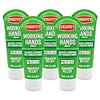 O'Keeffe's Working Hands Hand Cream, Relieves and Repairs Extremely Dry Hands, 3 oz Tube, (Pack of 5)