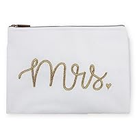 Mrs Cosmetic Bag - Lined Mrs Makeup Bag, Mrs Zipper Pouch, Bride Makeup Bag, Lined Honeymoon Pouch, Wifey Gifts, Bride Cosmetic Case, Mrs. Swimsuit Bag, Bride Beach Bag