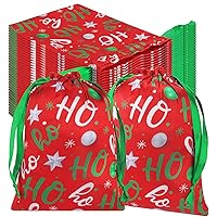 Wesnoy 36 Pcs Christmas Bags Satins 5 x 7 Inches Santa Gift Bags Candy Goodie Bags Drawstring Red and Green Wrapping Sacks Xmas Holiday Treat Bags Pouches for Christmas Party Favor