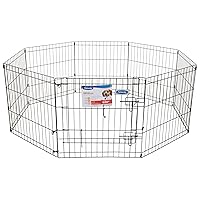 Petmate 36-Inch by 24-Inch 8 Panels Exercise Pen with Step Through Door, Black
