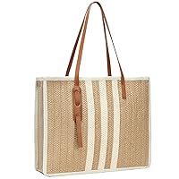 Straw Tote Bag for Summer: Large Woven Shoulder Handbags for Travel Vacation