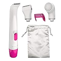 Smooth & Silky Body & Bikini Kit, Cordless bikini trimmer and shaver for women, Waterproof for grooming in the shower, White/Pink
