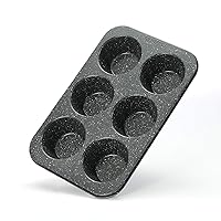 Monfish extra large muffin pan jumbo cupcake tray Carbon steel stone finish 3.5 inch cup