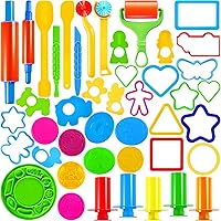 44 Pieces Play Dough Accessories Set for Kids, Playdough Tools with Various Plastic Molds, Rolling Pins, Cutters