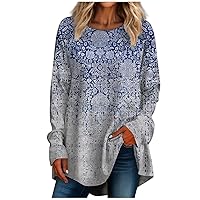 Plus Size Spring and Summer Women's Loose Round Neck Solid Color Simple Style Long Sleeve T-Shirt Top Womens Shirts