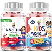 Magnesium Gummies for Kids - 500mg and Magnesium Gummies for Adults - 500mg .Calm Magnesium Chews - Magnesium Citrate Chewable Supplement for Mood & Muscle Support