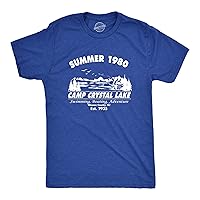 Crazy Dog Men's T Shirt Camp Crystal Lake 1980 Spooky Halloween Graphic Novelty Tees