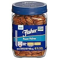 Fisher Chef's Naturals Unsalted Pecan Halves 23oz (Pack of 1), Unsalted Raw Nuts for Cooking, Baking & Snacking, Vegan Protein, Keto Snack, Gluten Free