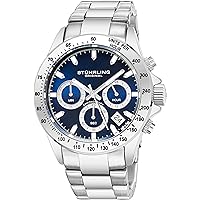 Stührling Original Men’s Chronograph Watch Stainless Steel Bracelet with Screw Down Crown and Water Resistant to 100 M. Analog Dial Quartz Movement