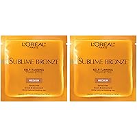 L'Oreal Paris Sublime Bronze Self Tanning Towelettes, Streak-Free, Natural Looking Tan, 6 ct (Pack of 2)