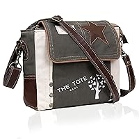 CLA Leather Star Shoulder Bag, Canvas Crossbody Bag