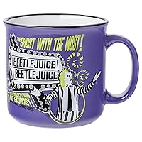 Silver Buffalo Beetlejuice Ghost With The Most Bio Exorcist Ceramic Camper Mug, 20 Ounces