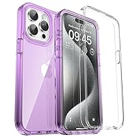 ORIbox iPhone 15 Pro Max Case - Crystal Guard, Rugged Dual-Layer Design, Military-Grade Drop Defense, Transparent & Durable for All, 6.7 inch, 2-in-1 Purple Protection