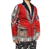 RaanPahMuang Mens Fashion Lined Cotton Suit Jacket Confident African Dashiki Art