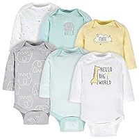 Gerber Unisex Baby 6 Pack Long-sleeve Onesies Bodysuit