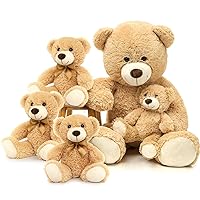 MorisMos Giant Teddy Bear & 3 Pcs Teddy Bears Bulk Stuffed Animals for Baby Shower Valentine Christmas