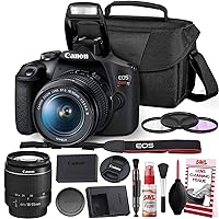 Canon Rebel T7 DSLR Camera with 18-55mm Lens Kit and Carrying Case, Creative Filters, Cleaning Kit, and More (Renewed)