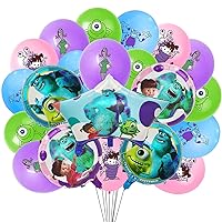 37Pcs Monsters Inc Party Balloon Decorations 32Pcs Colorful Monsters Inc Theme Latex Balloons 5Pcs Aluminum film Balloons for Monsters Inc Monsters University Birthday Party Decoration Supplies