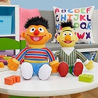 SESAME STREET Just Play Friends Bert and Ernie 8-inch 2-Piece Sustainable Plush Stuffed Animals Set, Officially Licensed Kids Toys for Ages 18 Month