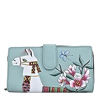 Anna by Anuschka Women's Hand Painted Leather Two Fold Wallet-Cuddly Koala