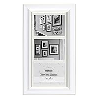 Malden International Designs Barnside Portrait Gallery Textured Mat Picture Frame, 3 Option, 3-5x7, White