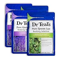 Dr. Teal's Epsom Salt 12 lb Bath Time Value Pack - 6 lb Lavender, 6 lb Eucalyptus Spearmint - Bath Time Epsom Soaking Salts